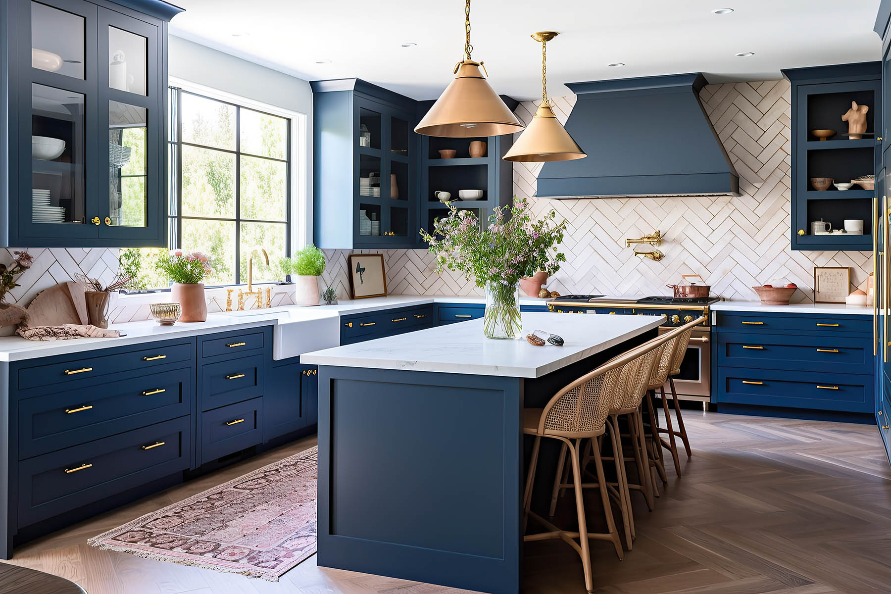 Elevating Your Kitchen: The Elegance of Blue and White Cabinets