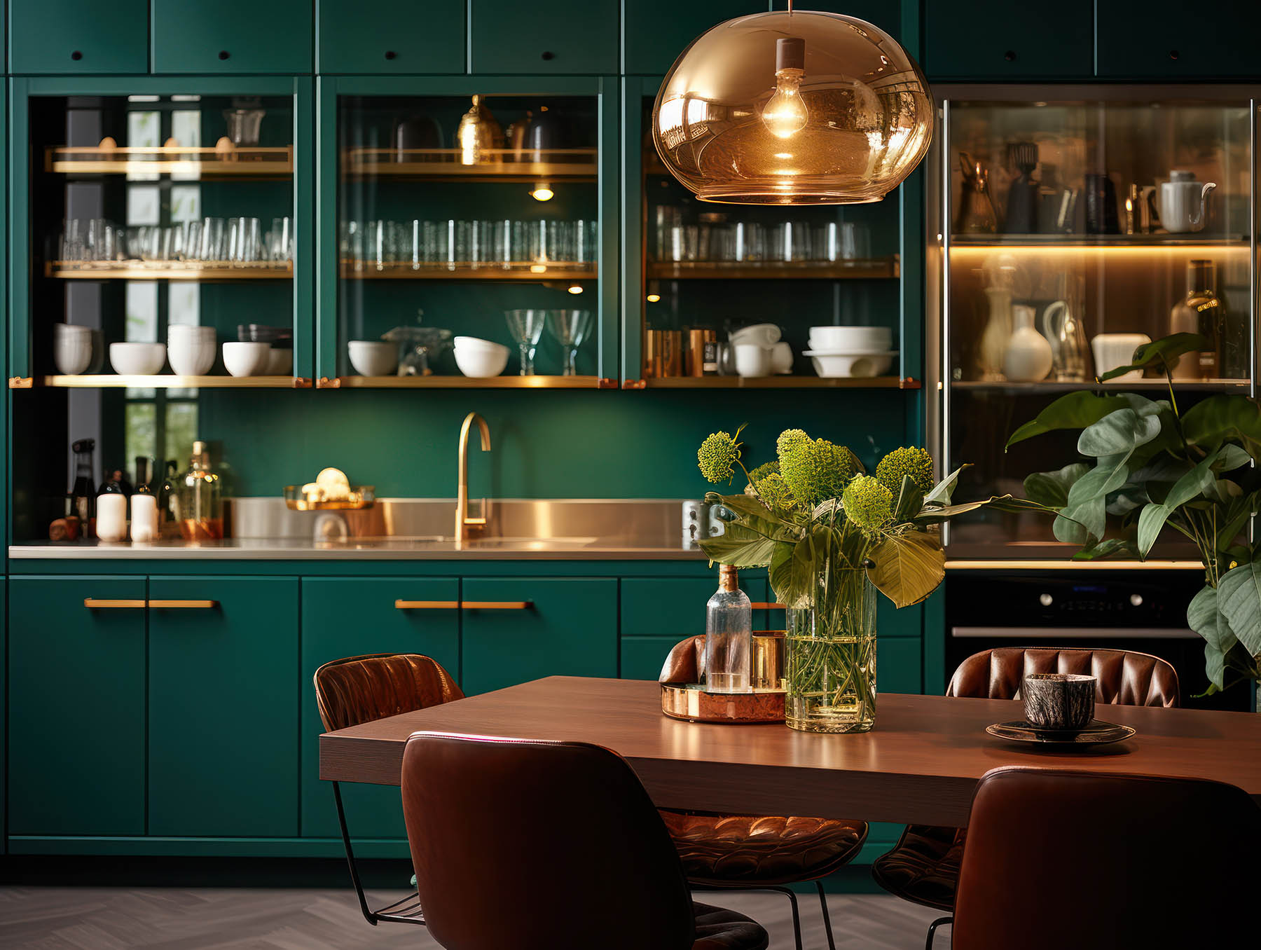 Transforming Spaces with Emerald Green Cabinets