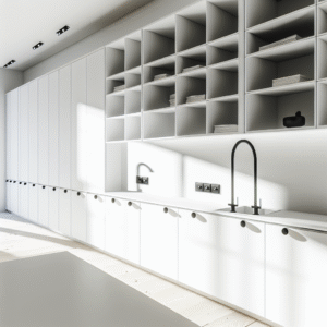 Contrast and Style: White Kitchen Cabinets with Black Hardware